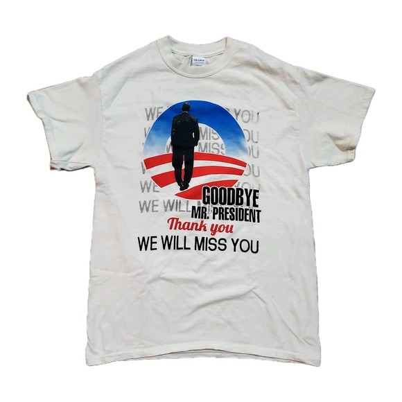 Gildan Other - President Barack‎ Obama Goodbye T Shirt Mens Medium White Presidency Tour 2016